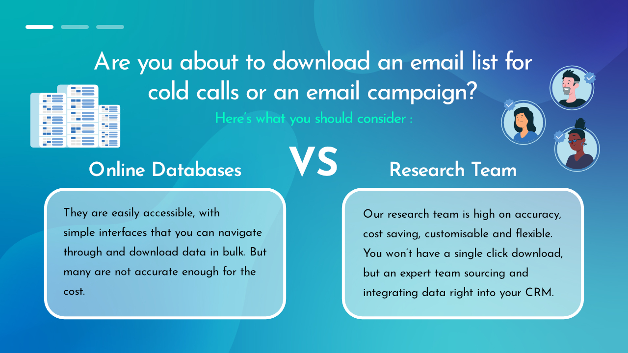 Outsourcing to a Data Research Team versus Email Finder tools and Sales Intelligence Tools